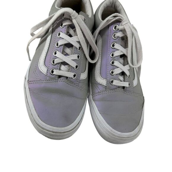 VANS Old Skool Sneakers Iridescent Low Top Womens Size 8.5 Purple Gray Lace Up - Picture 2 of 10